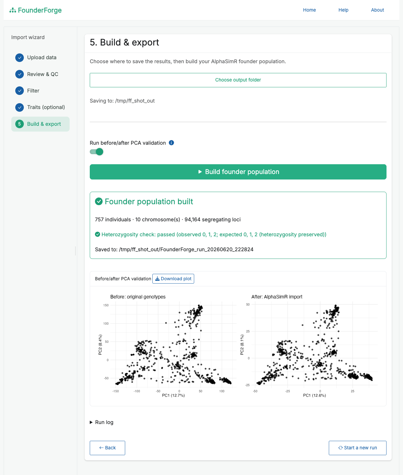 Build and export step